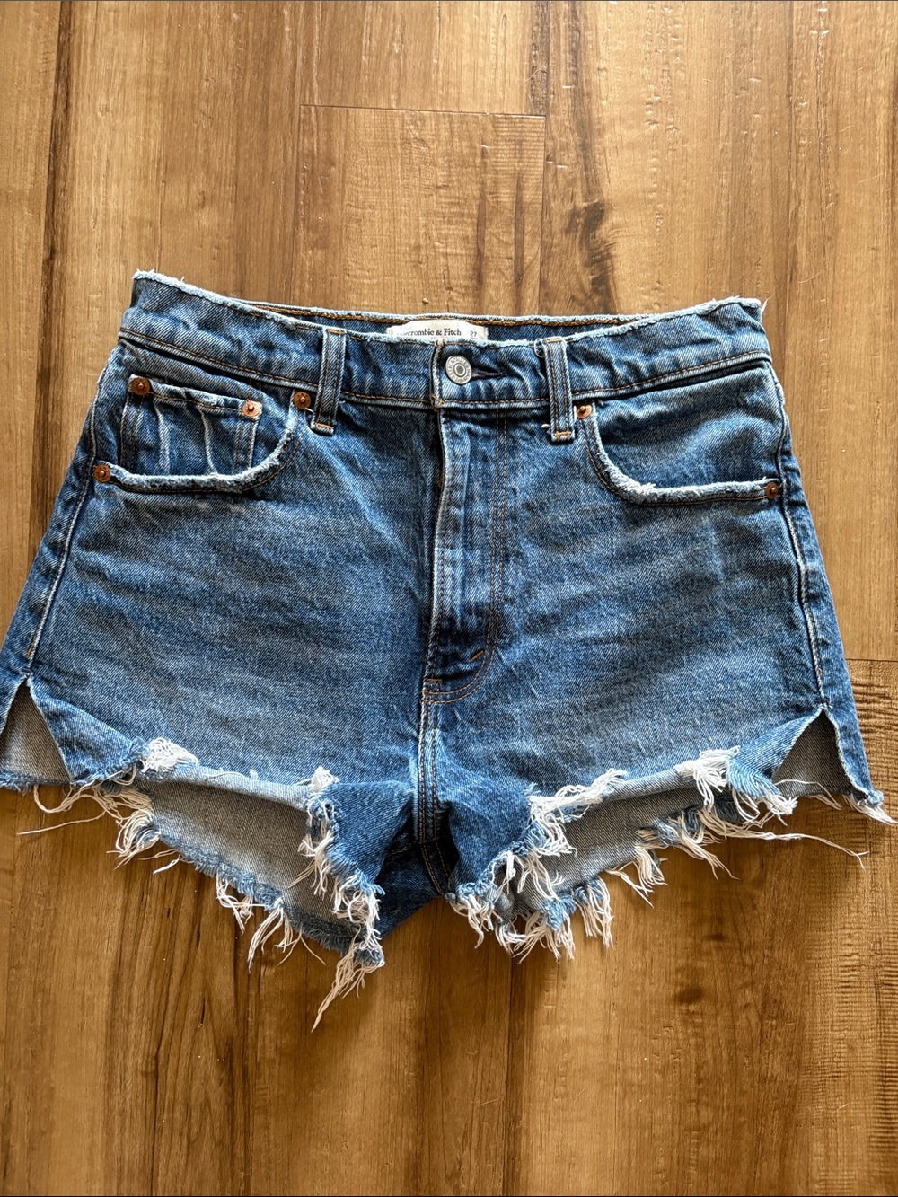 Abercrombie & Fitch Distressed Blue Denim Cutoff Shorts